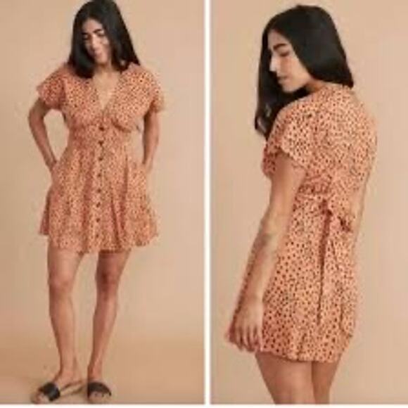 Marine Layer Camila Cheetah Print A-line Minidress Large - Picture 1 of 6